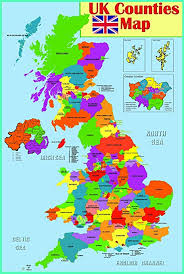 Laminated Educational Wall Poster Uk Counties Map Gb Great Britain Counties Poster