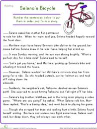 Story Sequencing Selena S Bicycle Worksheet Education Com Sequencing Worksheets Story Sequencing Reading Comprehension Worksheets
