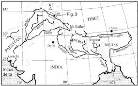 Map Of Main Himalayan Rivers Feeding The Indus And Bengal