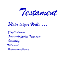 Berliner testament kostenlos vorlagen, muster, vordruck für ehegatten; Testament Ubersicht Einzeltestament Berliner Testament Erbvertrag