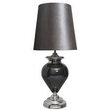 Aspen creative hardback empire shaped spider construction lamp shade in light grey (12 x 14 x 10) chevron down. Dark Grey Pearl Regal Lamp With Grey Shade Contemporary Table Lamps