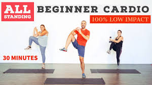 Ini merupakan olahraga yang dapat merangsang denyut jantung dan laju. Low Impact Beginner Fat Burning Home Cardio Workout All Standing Youtube