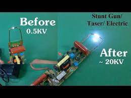 How To Make A 20000 Volt Taser From A Bug Zapper High Power Youtube Electronic Circuit Projects Taser Electronics Projects Diy