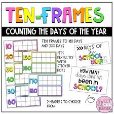 Ten Frames Counting Chart Days Of The School Year