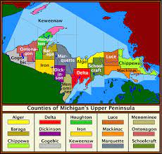 Upper Peninsula County Map File:upper Peninsula Counties Map.svg - Wikimedia Commons