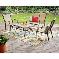 Outdoor Conversation Set Of 4 Steel Loveseat Chairs Coffee Table Patio Furniture Metal Patio Furniture Outdoor Conversation Sets Conversation Set Patio