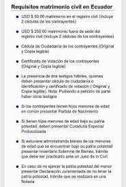 Para casarse se deben cumplir los próximos requisitos para casarse en venezuela: Ublug Requisitos Para El Matrimonio Civil En Ecuador Facebook