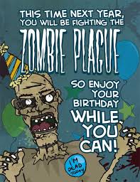 Zombie Plague Birthday Card With Envelope Happy Birthday Halloween Birthday Cards Birthday Pictures For Facebook