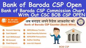 how to open bank of baroda csp l bank of baroda csp l bank of baroda csp commission chart l bob csp