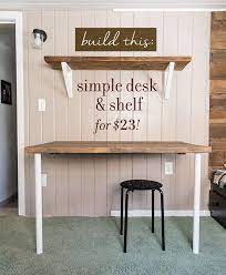 Simple Diy Wall Desk Shelf Brackets For Under 23 Diy Desk Plans Diy Wall Desk Diy Computer Desk