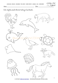 Sea Animals Worksheet Activity Sheet Color 5
