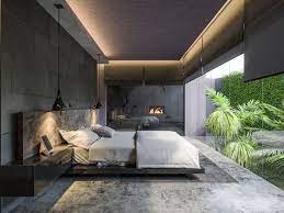 Grey Colours In Bedroom Can Be Achieved With Polished Concrete Floors Walls Just Don T Forget About The L Modern Bedroom Decor Modern Bedroom Bedroom Interior