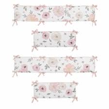 Choose from themes like floral, animals, bugs, ocean, lambs, lvy, nautical and dinosaurs. Pink And Grey Watercolor Floral 9 Piece Crib Bedding Collection