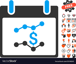 financial charts calendar day icon with lovely