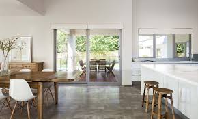 solid semi commercial look aluminium sliding door and awning windows by a l