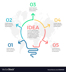 Light Bulb Infographic Idea Chart With 5 Steps