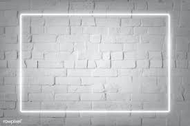 Black And White Brick Wall Template Rectangle White Neon Frame On A White Brick Wall Vector Premium Image By Rawpixel Com Manotang In 2020 Black Brick Wall White Brick Neon Backgrounds