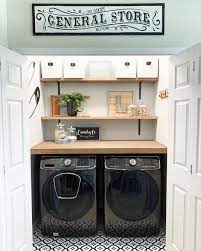 A small laundry room can work well with stacked washer/dryer for more functional space. Laundry Room Ideas Laundry Room Remodel Small Laundry Rooms Laundry Room