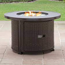 With gas fire pits, a burner pan is optional, but it really helps support the burner and the material you use to cover the burner. Better Homes Gardens Colebrook 37 Inch Gas Fire Pit Walmart Com Walmart Com