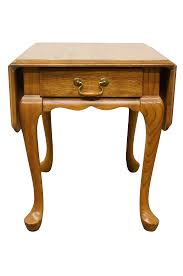 20th Century French Country Mersman Solid Oak Drop Leaf Accent End Table Chairish