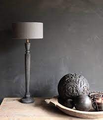 zwart houten lampvoet lampvoeten houten lamp tafellamp