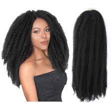 Braid in bundle is made of 2 parts , the above inch is 5 inches( straight hair),to be braided with your natural hair. Amazon Com Afro Kinkys Curly Hair Extensions Long Afro Kinky Marley Twist Braiding Hair For Women And Girl 4 Bundles 18 Inch 1b Beauty