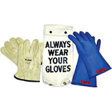 blue insulating rubber glove kit arc flash class 00