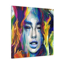Abstract Woman In Water Painting Canvas Gallery Wraps