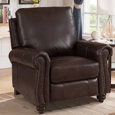 Adriano Genuine Leather Manual Recliner Brown Leather Recliner Chair Recliner Furniture