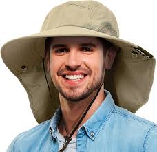 Shop mens wide brim sun hat Factory Sale Tirrinia Mens Wide Brim Sun Hat  with Neck Flap Fishing Safari Cap for Outdoor Hiking Camping Gardening Lawn  Field Work