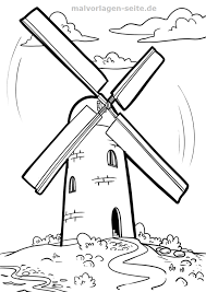 Free printable windmill coloring pages. Great Coloring Page Windmill Free Coloring Pages