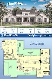 Move the master to the second floor with house about this plan. Farmhouse Style House Plan 51996 With 4 Bed 4 Bath 2 Car Garage Family House Plans Farmhouse Style House Plans House Plans Farmhouse