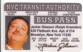 Jackie Gleason/ Ralph Cramden novelty plastic collectors card Drivers  License