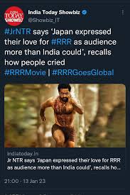 An elated Jr. NTR thinks Japan expressed their love for RRR more than India  could. : r/BollyBlindsNGossip