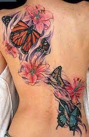 Butterfly Tattoo With Orchids Design Of Tattoos Butterfly Tattoos For Women Butterfly Tattoo Feminine Tattoos