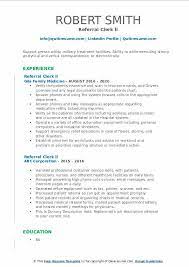 Having a referral name to mention in your cover letter helps the hiring manager understand the shared connection you have with them or their employer. Referral Clerk Resume Samples Qwikresume