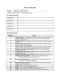 Tulislah esei anda dengan baik berdasarkan pembacaan dari buku rujukan berkaitan dan huraikan maklumat yang diperolehi daripada temubual dengan. Jadual Kerja Amali