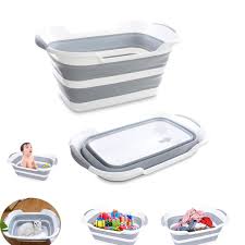 Fridababy® soft sink baby bath tub in light grey. Buy Varybeaty Collapsible Baby Bathtub Baby Tub Small Pets Bathtub Portable Baby Bathtub Washing Tub Foldable Multifunction Plastic Laundry Basket Storage Basin Shower Basin With Drainage Hole Grey Online In Italy B083fhpnj5