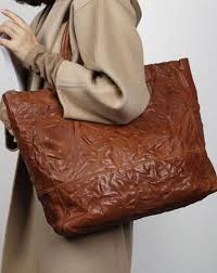 Black And Brown Leather Purse Genuine Leather Black Brown Handbag Large Tote Bag Wrinkled Shopper Bag Shoulder Bag Purse For Women Genuine Leather Totes Leather Bag Design Shopper Bag