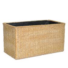 19 5 In W X 10 5 In H Composite Rectangular Faux Woven Basket In A White Washed Beige Pc7809wwbg The Home Depot