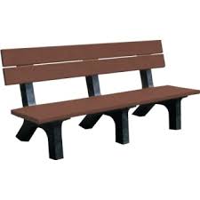 Plastic Recycling Rock Island Bench Brown With Black Legs Recycled Plastic 6 Hd Supply