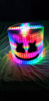 Pamuklu kumaş ve tülbent kullanarak, filtreli maske. Marshmello Led Maske T Form Oben Gefuhrt Etsy