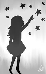 Image result for images girl looks at star silhouette