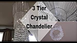 This diy chandelier can come in different shapes and sizes and there is a variant of materials that can be used for it as well. How To Make A Easy 3 Tier Gorgeous Crystal Chandelier Home Wedding Decor Youtube