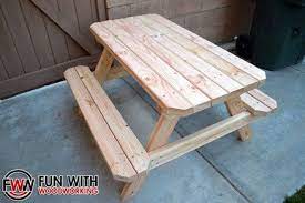 Kid Sized Picnic Table Made Out Of 8 2x4 S Kids Picnic Table Picnic Table Picnic Table Plans