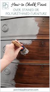 Chalk what's the best way to refinish kitchen cabinets or refinish bathroom cabinets so they last? Yes You Can Use Chalk Paint Over Stain Porch Daydreamer
