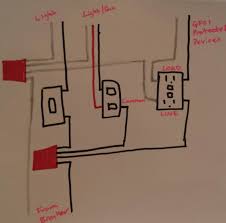 The schematic is nice and simple to visualise the principal of how a two way switch works but is little help when it coms to actually wiring this up in real life!! Taking Power From Double Light Switch To Gfci Outlet Home Improvement Stack Exchange