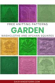 This pattern is available as a free ravelry download. Free Garden Themed Dishcloth And Afghan Squares Knitting Patterns