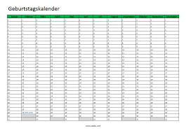 Navigiert unterhalb des inhaltsverzeichnisses in die kopfzeile der ersten seite, wo zur gesamtausgabe der norm im format: Geburtstagskalender Zum Ausdrucken Pdf Excel Vorlage