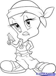 Gangster love coloring pages girl tweety bird gangster girl. Drawings Of Cartoon Characters How To Draw Gangster Tweety Step 6 Tweety Bird Drawing Gangster Drawings Cartoon Character Tattoos